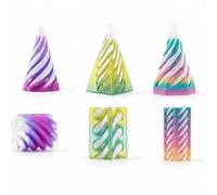 Fidget Set: 6-Pack 3D Printed Fidget Toy, Spiral Cone Fidget Toys Set, Impossible Pyramid Passthrough Sculpture for Adult Stress Relief, Cool Desk Decoration and Relax your Daily Life