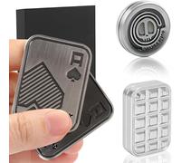 Fidget Slider 3 Pack, Magnetic Metal Freestyle Fidget Toys Haptic Coin Poker Card, EDC Fidget Toy for Adults,Relieve Stress Anxiety （Silver - 3 Set）