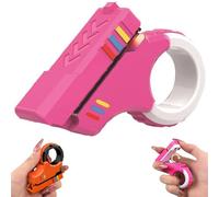 Fidget Slider 3D Printed Fidget Toy Gadget, Stress Relief Relax EDC Gyro Finger Toy, 3D Printed Fidget Slider Gun, Finger Toy for Stress and Anxiety Relaxing (Pink)