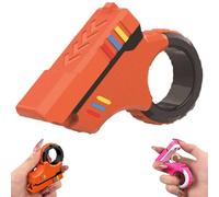 Fidget Slider 3D Printed Fidget Toy Gadget, Stress Relief Relax EDC Gyro Finger Toy, 3D Printed Fidget Slider Gun, Finger Toy for Stress and Anxiety Relaxing (Orange)