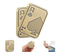 Fidget Slider for Adults,Metal Magnetic Fidget Toys for Stress Relief,Anxiety,ADHD,EDC Poker Push Card Cool Office Desk Magnet Toy Gift for Teen Friends, Husband, Father(A-A Gold)