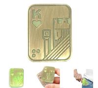 Fidget Slider for Adults,Metal Magnetic Fidget Toys for Stress Relief,Anxiety,ADHD,EDC Poker Push Card Cool Office Desk Magnet Toy Gift for Teen Friends, Husband, Father(K Glow Gold)