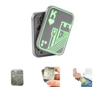 Fidget Slider for Adults,Metal Magnetic Fidget Toys for Stress Relief,Anxiety,ADHD,EDC Poker Push Card Cool Office Desk Magnet Toy Gift for Teen Friends, Husband, Father(K Glow Sliver)