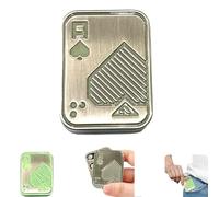 Fidget Slider for Adults,Metal Magnetic Fidget Toys for Stress Relief,Anxiety,ADHD,EDC Poker Push Card Cool Office Desk Magnet Toy Gift for Teen Friends, Husband, Father(A Glow Sliver)