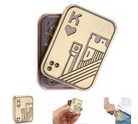 Fidget Slider for Adults,Metal Magnetic Fidget Toys for Stress Relief,Anxiety,ADHD,EDC Poker Push Card Cool Office Desk Magnet Toy Gift for Teen Friends, Husband, Father(K Gold)