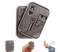 Fidget Slider for Adults,Metal Magnetic Fidget Toys for Stress Relief,Anxiety,ADHD,EDC Poker Push Card Cool Office Desk Magnet Toy Gift for Teen Friends, Husband, Father(K Sliver)