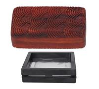 Fidget Slider Red Sandalwood Stress Relief Engraved Fingertip Fidget Slider Toy for Office Youth (Limited Water Ripple)