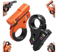 Fidget Slider Ring Gun Toy for Kid Adult, Push Flip Clicker Transformable Sensory Textured Finger Spinner for Stress Relief, Cool Gadget Birthday for Boy Girl Man