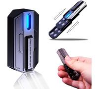 Fidget Slider Toys - Magnetic Metal Fidget Slider Toy with Luminous Light, Adult Mech Metal Sensory Push Card Slider Toy, Pleasing Metallic Sound, to Alleviate Your Stress (Blue Light)