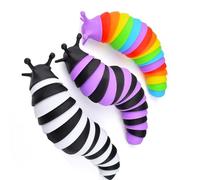 Fidget Slug Toy 3Pcs Autism Sensory Toys for Autistic Children Toddler Airplane Car Travel Essential Toys Slug Fidget Toys for Kids & Adults Christmas Stocking Stuffers Gifts for Girls Boys