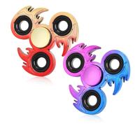 Fidget Spinner 2 Pack, Stress Reduction and Anxiety Relief Hand Spinner Ultra Stainless Steel Bearing, Best Autism Finger Spinner Party Favor Killing Time Toy(Purple Blue+red Gold,Phoenix)