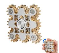 Fidget Spinner, 9 Gears Linkage Pure Brass Figity Toy, Quiet Silent Figette with Stable Bearing, Kinetic Hands Gyro for Stress Anxiety, Spins Long Time EDC Spinner for Adults