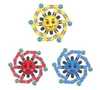 Fidget Spinner Luminous Fingertip Mechanical Deformable Robot Toy Face Change Octopus Chain Fidget Spinner for Kids- Glow in the dark. (Pack of 3