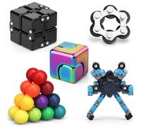Fidget Spinner Pad Controller Infinity Cube Roller Chain Toy Pack for Adults, Magnet Stone Ball Metal Hand Spinners Toys Cool EDC Gadget Stress Relief Birthday Stuffer Gift Party Favor