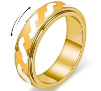 Fidget Spinner Ring for Women - Infinity Ring with Braided Design Stainless Steel Anxiety Relief Rings, Eternal Love & Connection , Promise Jewelry Gifts for Engagement Anniversary (Gold, 6)