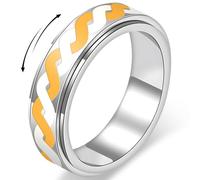 Fidget Spinner Ring for Women - Infinity Ring with Braided Design Stainless Steel Anxiety Relief Rings, Eternal Love & Connection , Promise Jewelry Gifts for Engagement Anniversary (Silver, 7)