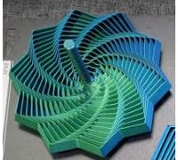 Fidget Star Toy, 4.6 in / 11.8 cm Blue Green Gradient PLA Dodecagonal Illusion Decompression Toy with Handle, High-Precision 3D Printed Expandable Sensory Fidget Toy for Adults, Stress Tension Calm