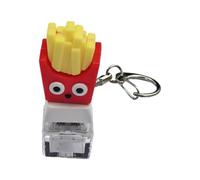 Fidget Toy Keycap Keychain - Stress Relief Clicker, Cute Keyboard Keycap Toy for Anxiety, ADHD & Autism, Fun Sensory Keychain for Adults Office Home School (French fries)