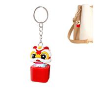 Fidget Toy Keychain - Lion Dance Shape Button Keyring Bag Pendant | Lion Button Keychain With Sound And Light - for Boys Girls Children Nursery Road Trip Car Traveling Business Trip Home