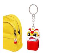 Fidget Toy Keychain,Lion Dance Shape Keyring Purse Charm Colorful Lights,Keyboard Clicker Lion Fidget Toys - for Boys Girls Children Nursery Road Trip Car Traveling Business Trip Home