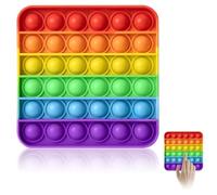 Fidget Toy Rainbow Sensory Toys For Autism Push It,Silicone Stress Reliever Fidget Toys,Square Fidget Toys,Suitable For Children,Adults To Relieve Stress(Rainbow Color)