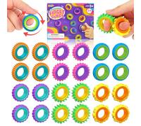 Fidget Toy Sensory Rings for Kids, 24 Pack Sensory Spinner Rings - Texture Stress Finger Toys for Kids Autism Calming - Fun Fidgets for ADHD Classroom