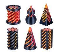 Fidget Toy with Cone A - 6 Piece Stress Relief Toy | 3D Printed Desk Decoration | For Travellers In The Office, Home, Classroom, Car, Study, Work,