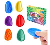 Fidget Toys 6 Pcs Sensory Stone Textured Worry Stone for Autism Kids Calming Stress Toys for Anxiety Relief for Children and Adults Social Emotional Feelings Toys for Special Needs (Regular)