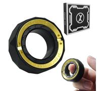 Fidget Toys Adults, Dual Mode Silent Fidget Spinner & Fidget Ring, Stainless Steel EDC Fidgets gadgets for Stress Relief, Anxiety & Focus, Gifts for Men & Women (Black B)