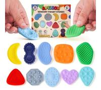 Fidget Toys for Adults Sensory Stones 20pcs Textured Soft Worry Stone for ADHD Autism Students Prizes Fidget Stress Toys