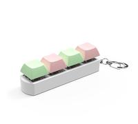 Fidget Toys Keyboard, 4 Button Fidget Keyboard Keychain Stress Relief Toys for Adults Kids, Funny Finger Keyboard Keychain Fidget Toys, Desk Toys, Stress Relief, ADHD Toys,Gift for Boys Girls (F)