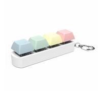 Fidget Toys Keyboard, 4 Button Fidget Keyboard Keychain Stress Relief Toys for Adults Kids, Keyboard Fidget Clicker Funny Button Fidget Toy for Decompression, No Light (A)