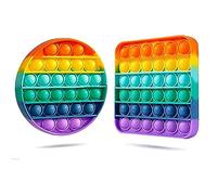 Fidget Toys Push Pop - Rainbow Bubble Popper Autism Special Needs - it relieve stress - Silicone Anxiety Relief Poppet toy for Kids,Teens Adults- pop for fun learning and relaxation! (Style-02)