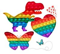 Fidget Toys Push Pop - Rainbow Bubble Popper Autism Special Needs Stress Reliever Silicone Anxiety Relief Poppet toy for Kids,Teens Adults- pop for fun learning and relaxation! (Style - 04)