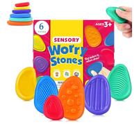 Fidget Toys Sensory Stone,6 Pack Textured Worry Stone Social for Autism Kids Adults Fidget Stress Calming Toys for Students Anxiety Relief