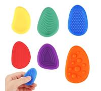 Fidget Toys Sensory Stone Age 2+,Fidget Toys for Kids Adults,Textured Soft Worry Stone for Autism Kids Calming -Social Emotional Feelings Toys-Texture Sensory Fidget Toy(6Pcs)