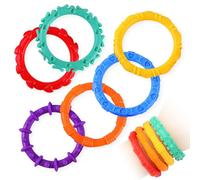 Fidget Toys Sensory Stone for Kids, Soft Textured Worry Stones Fidget Stress Toys for Kids Students Adults Calming Anxiety Relief Special Needs Developmental Toys-Holder (Wristband 6 Pcs)