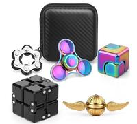 Fidget Toys Set for Kids Adults, Sensory Pack with Fidget Chain, Infinity Cube, Tri Spinner, Fidget Cube, Orb Spinner, Office Desk Decor Classroom Gadget, 5 PCS Stocking Stuffer Party Birthday Gift