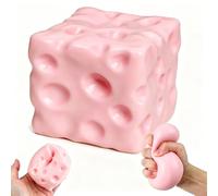 Fidgets Sensory Plaything Slow-rebound Cheese Squeeze Block Not Sticky Soft Novelty Rebounding Fidget Toy Portable for Home Or Office (Pink 10cm Flour) (Pink Style 3)