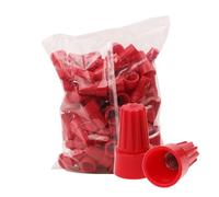 Fidioto 100pcs SP6 Red Electrical Wire Connectors Screw Terminals, 18-10 AWG Spring Insert Twist Nuts Caps Connection Assortment Set, Portable Wire Caps for Quick Connection