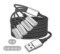 Fidioto 6.6ft USB Extension Cable Splitter, USBA 1 Male to 4 Female USB Splitters, USBA Y Cable Support Charging and Data Transfer for Printer/Keyboard/Flash Drive/PlayStation/Laptop/LED Etc