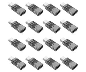 Fidioto Blackened Mini USB to USB C Adapter, (16 Pack) USB C Female to Mini USB 2.0 Male Converter Support Charge & Data Sync for GPS Receiver/Digital Camera/Dash Cam/MP3 Player etc
