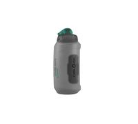 FIDLOCK Twist Fidguard Single Bottle 750ml/25oz Bottle & Twist Smoke/Green | Bottle with magnetic TWIST connector, polyethylene body, silicone cap, leak-proof valve; best for training/commutes