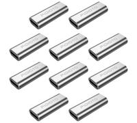 Fidoto 10 Pack USBC Coupler, 100W USB C Female to Female Adapter,10Gbps Type C Extender, PD3.1 Double Female Connector Compatible with 8K@60Hz Video, Data Transfer, Charging (Sliver)