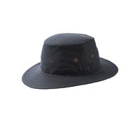FIDRA Waxed Waterproof Bush Fedora Rain Hat with Eyelets. Fast Post UK Seller (57cm Small/Medium, Navy Blue)