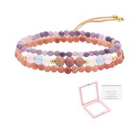 FIDWALL 3PCS Mum-to-Be Bracelet Set, Rainbow Crystal Bracelet with Two Natural Stone Bead Bracelets and Jewelry Box, Pregnancy Gift for Expecting Mother, Baby Shower Bracelet