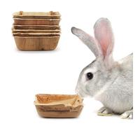 FIDWALL 6-Piece Palm Leaf Bowls for Bunnies,3.5" and 6" Sizes,Natural Rabbit Chew Toys,Best Rabbit Toys Boredom Breaker,Boredom Breakers (3.5 inches*6)