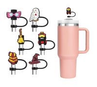 FIDWALL 6Pcs Magic Wizard Straw Covers, Compatible with Stanley Cup 40oz/30oz, 10mm Reusable Straw Toppers, Dust-Proof Drinking Straw Caps, Fun Cup Accessories for Fans & Collectors