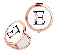FIDWALL Alphabet Foldable Makeup Mirror Compact and Portable Beauty Mirror with Gift Box,the Ideal Choice for Women's Birthday Gifts,Engagement Gifts for Lovers and Mothers (E)