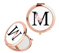 FIDWALL Alphabet Foldable Makeup Mirror Compact and Portable Beauty Mirror with Gift Box,the Ideal Choice for Women's Birthday Gifts,Engagement Gifts for Lovers and Mothers (M)